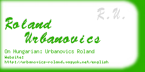 roland urbanovics business card